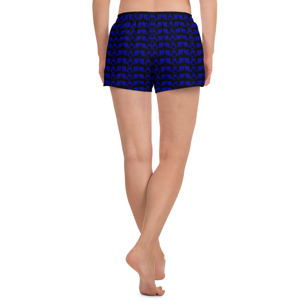 Black Athletic Short Shorts With Duplicated Blue MM Iconic Logo