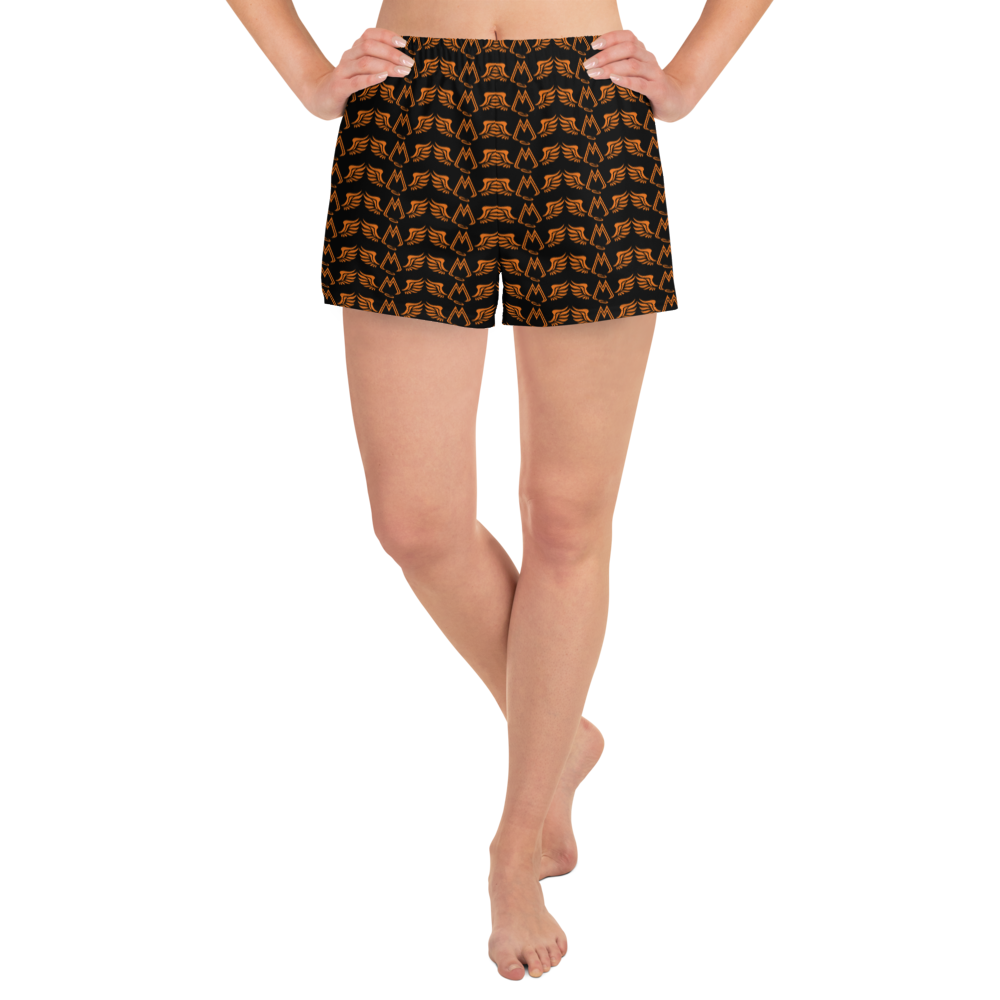 Black Athletic Short Shorts With Duplicated Orange MM Iconic Logo