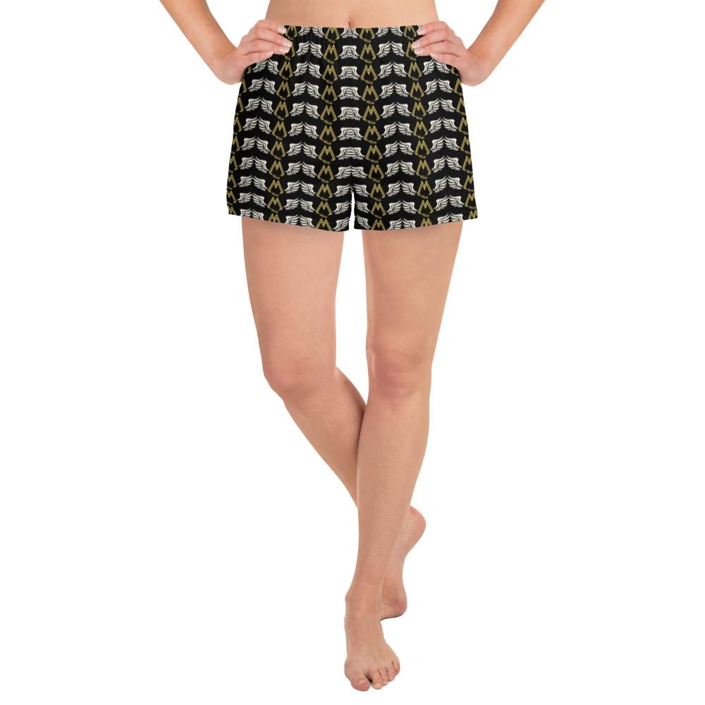 Black Athletic Short Shorts With Duplicated Classic MM Iconic Logo