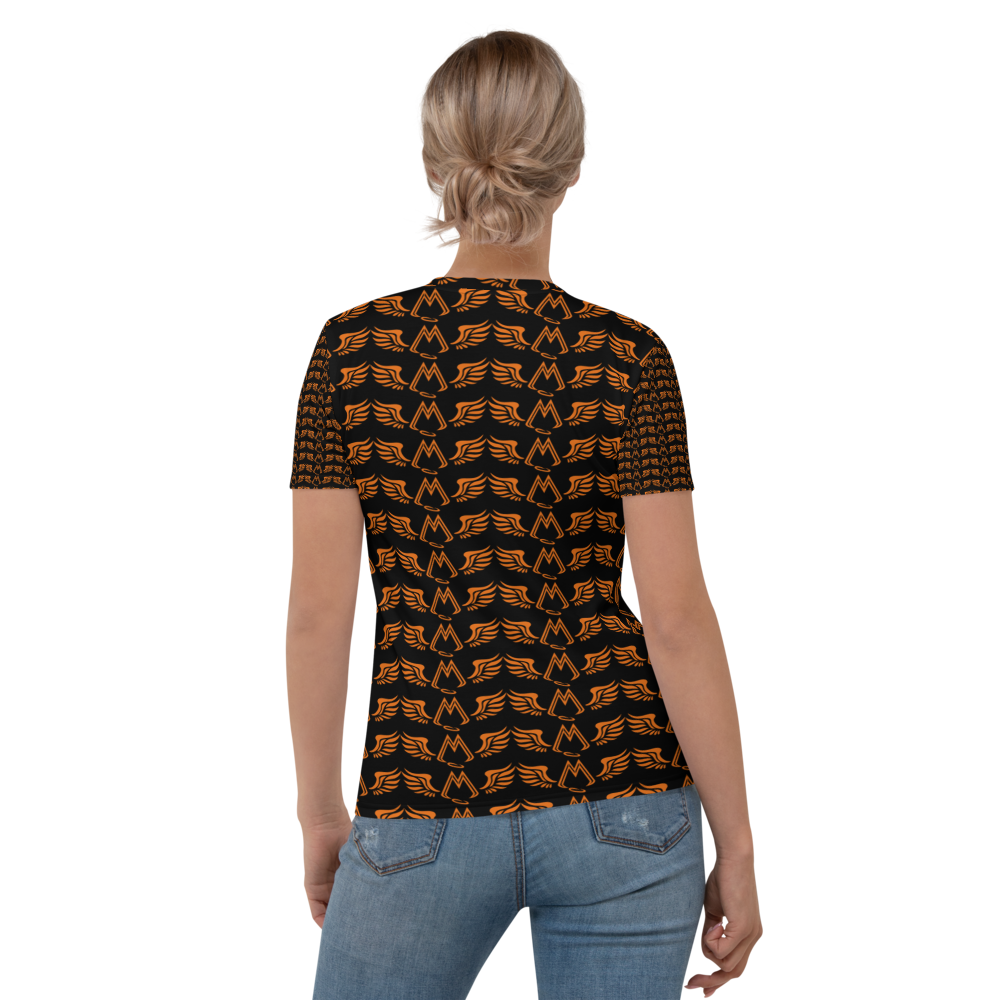Black T-Shirt With Duplicated Orange MM Iconic Logo