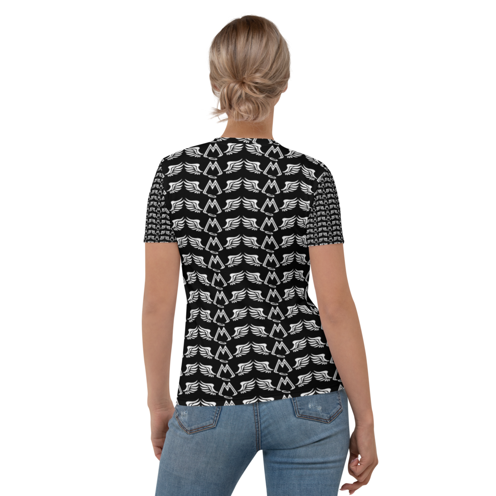 Black T-Shirt With Duplicated White MM Iconic Logo