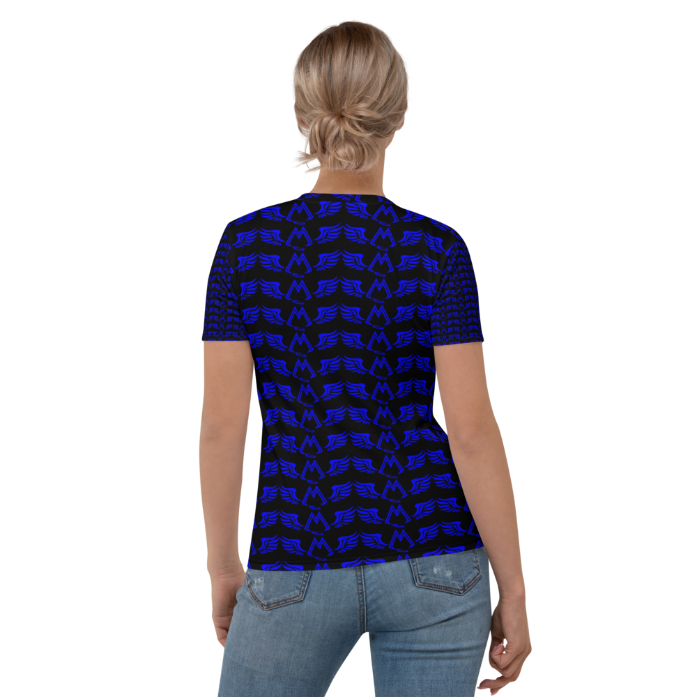 Black T-Shirt With Duplicated Blue MM Iconic Logo