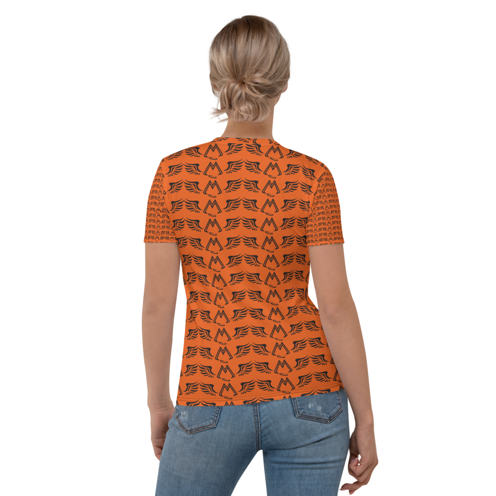 Orange T-Shirt With Duplicated Black MM Iconic Logo