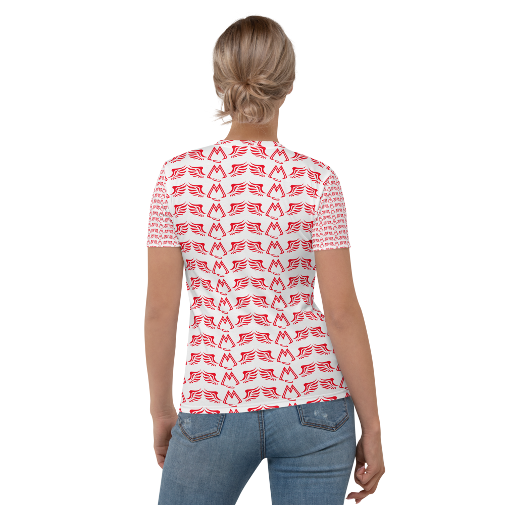 White T-Shirt With Duplicated Red MM Iconic Logo