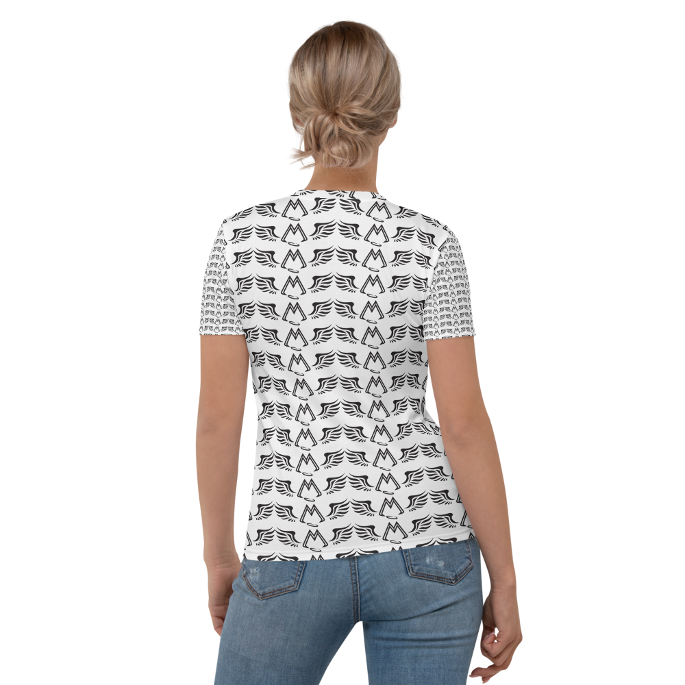 White T-Shirt With Duplicated Black MM Iconic Logo