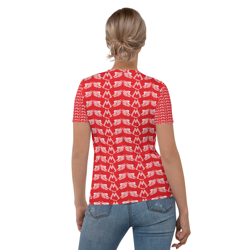 Red T-Shirt With Duplicated White MM Iconic Logo
