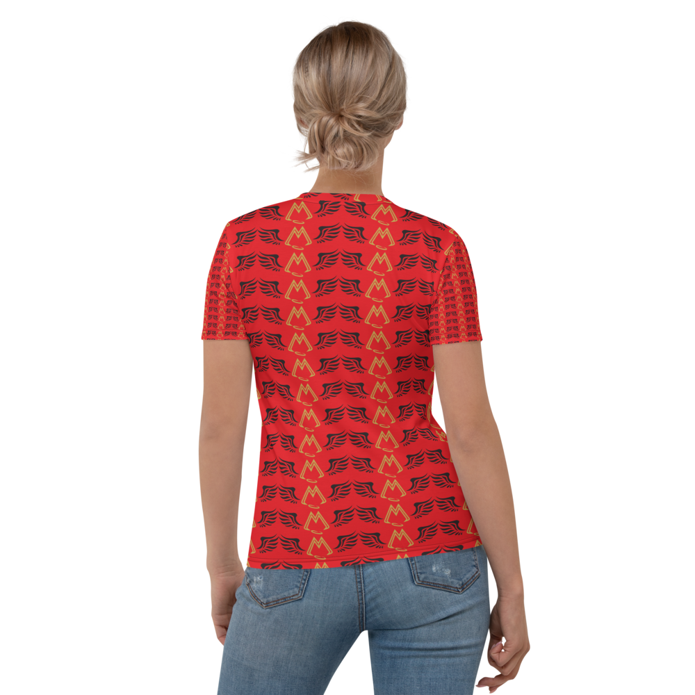 Red T-Shirt With Duplicated Gold-Black MM Iconic Logo