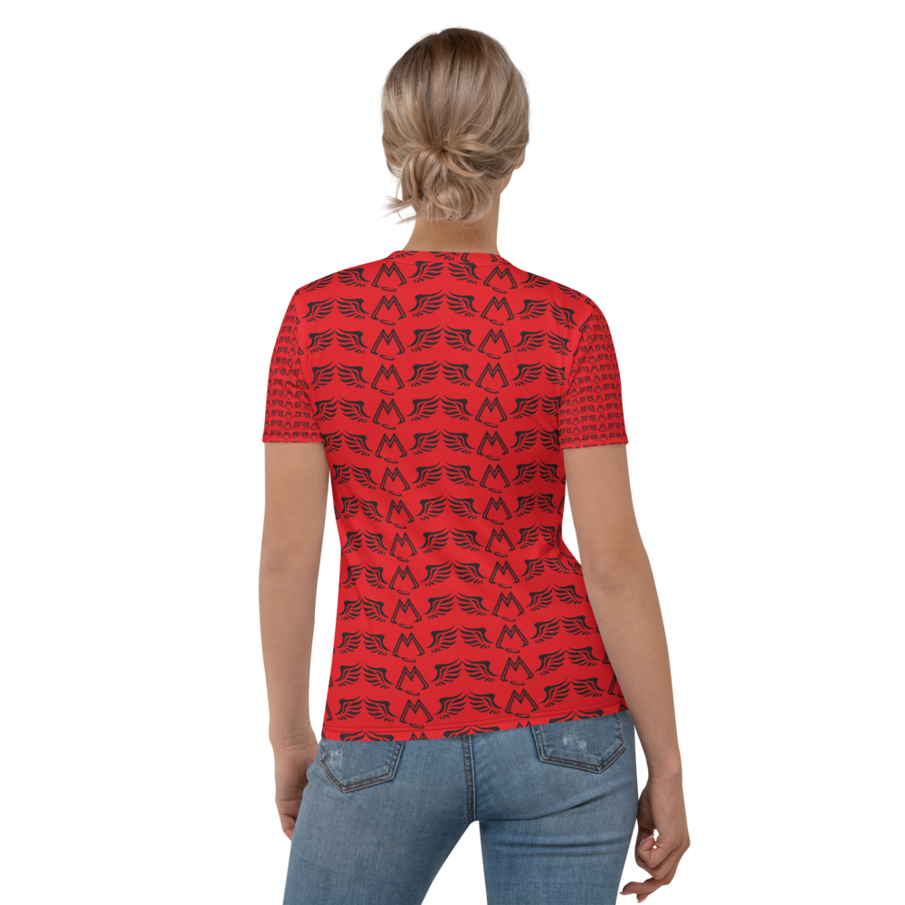 Red T-Shirt With Duplicated Black MM Iconic Logo