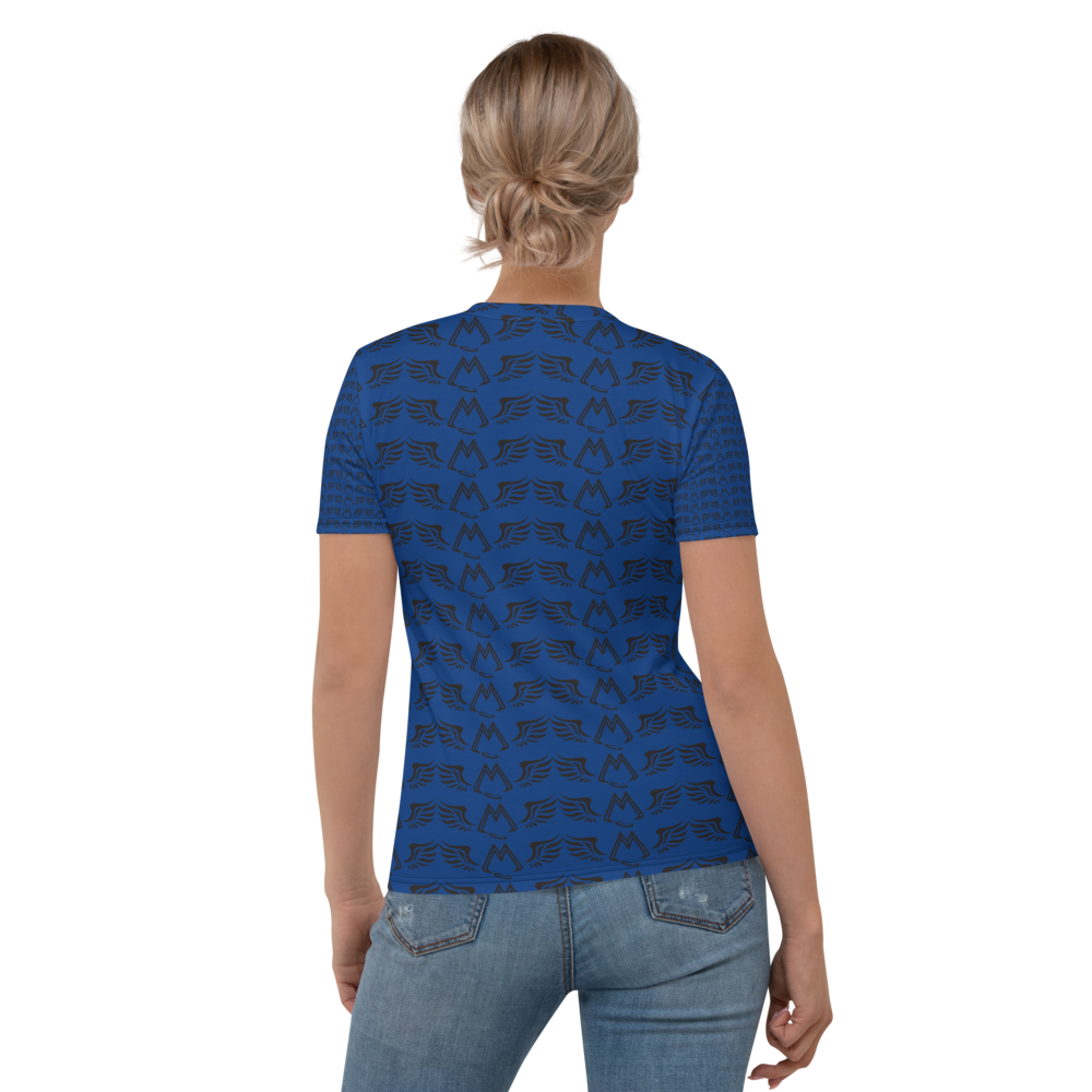 Blue T-Shirt With Duplicated Black MM Iconic Logo