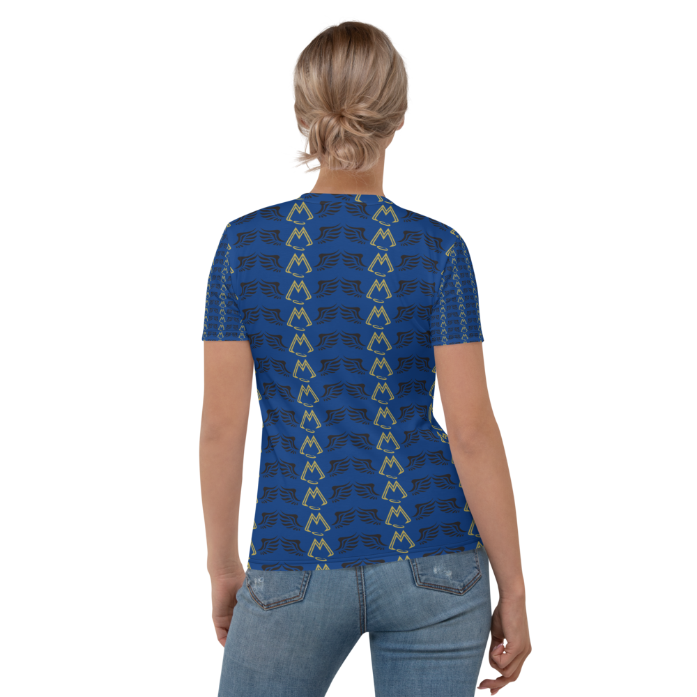 Blue T-Shirt With Duplicated Gold-Black MM Iconic Logo
