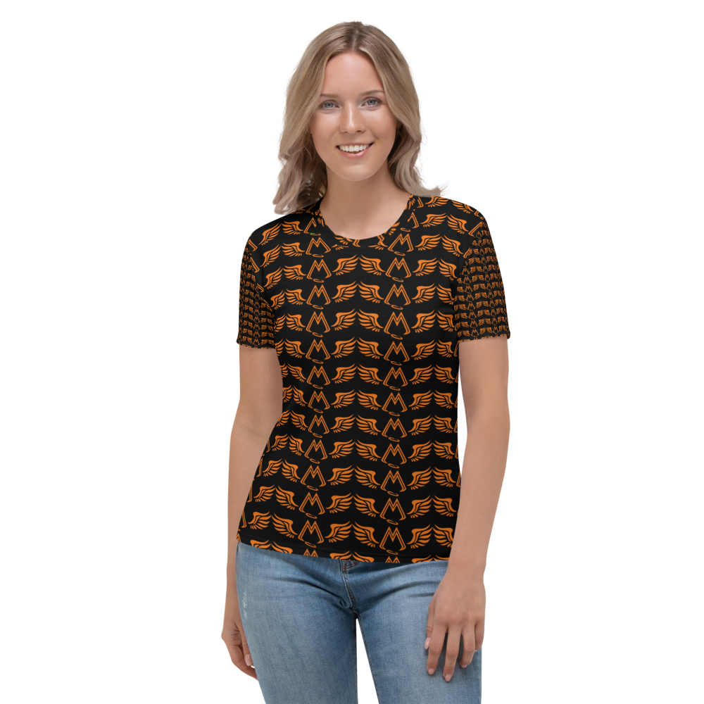Black T-Shirt With Duplicated Orange MM Iconic Logo