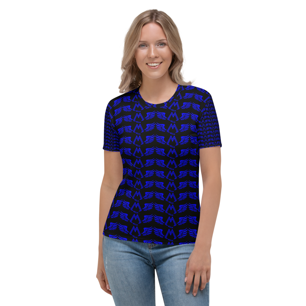 Black T-Shirt With Duplicated Blue MM Iconic Logo