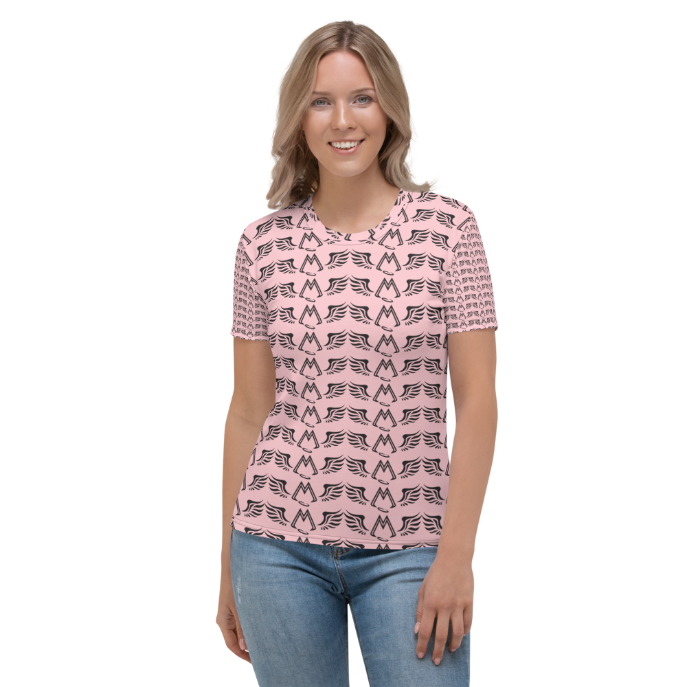 Pink T-Shirt With Duplicated Black MM Iconic Logo
