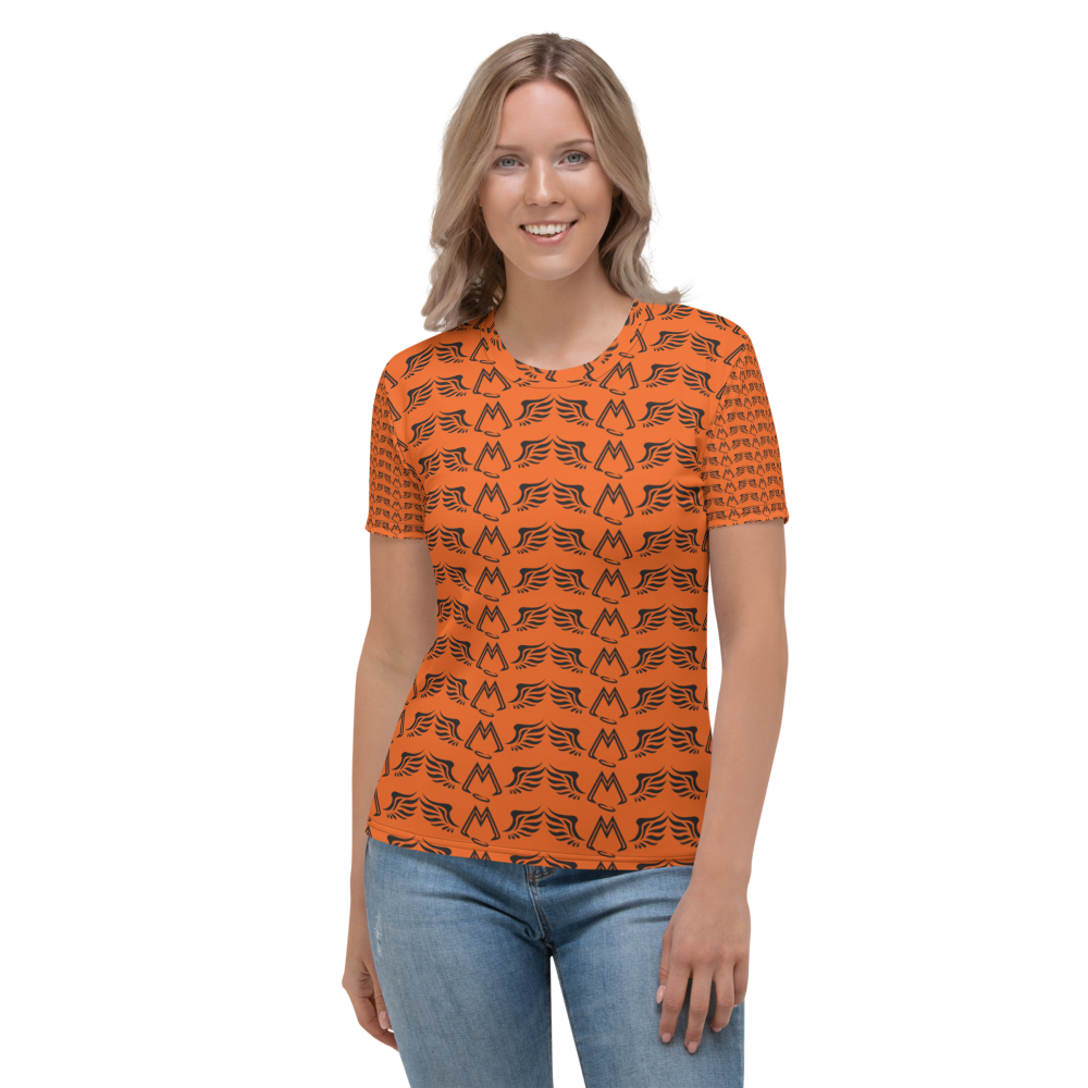 Orange T-Shirt With Duplicated Black MM Iconic Logo