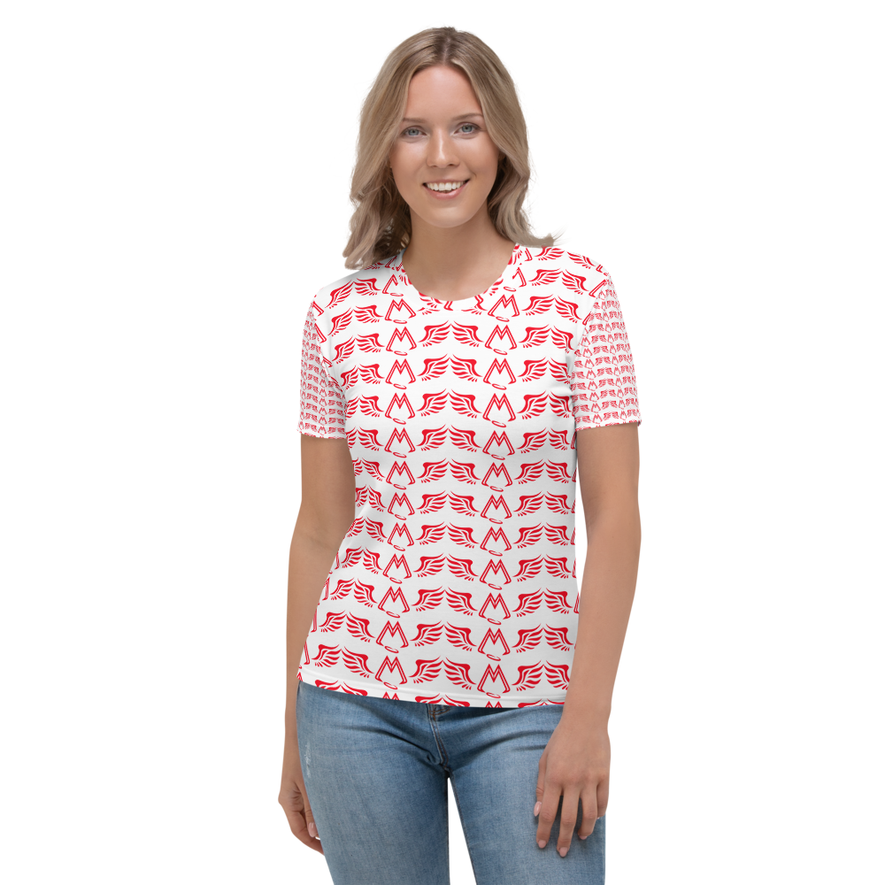 White T-Shirt With Duplicated Red MM Iconic Logo