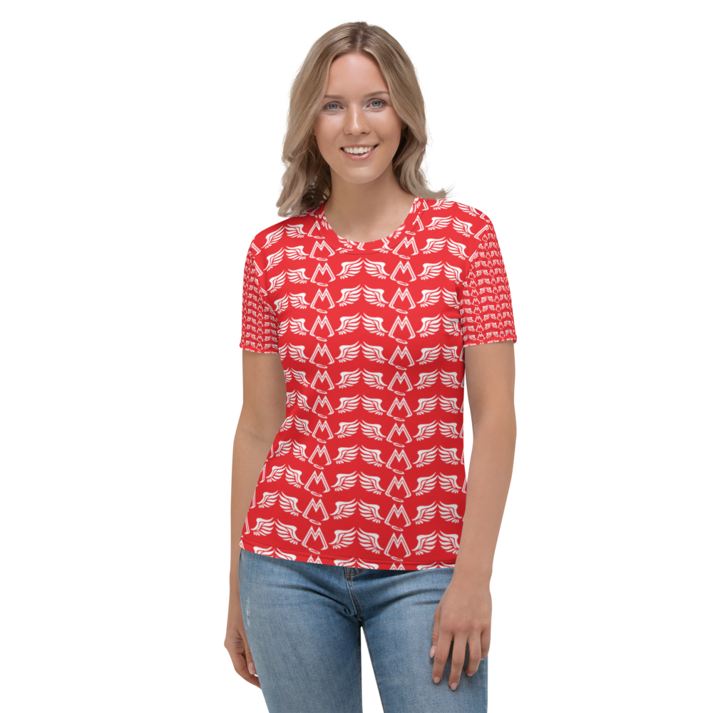 Red T-Shirt With Duplicated White MM Iconic Logo