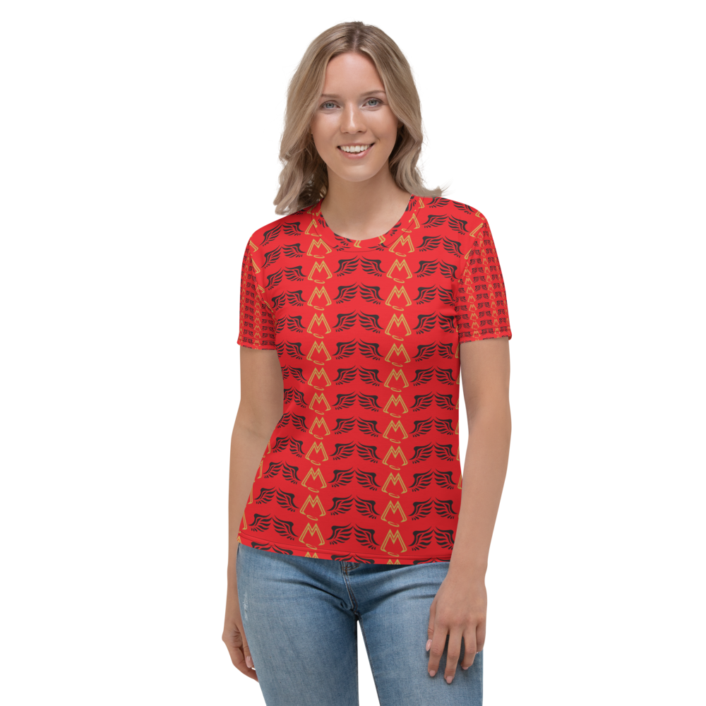 Red T-Shirt With Duplicated Gold-Black MM Iconic Logo