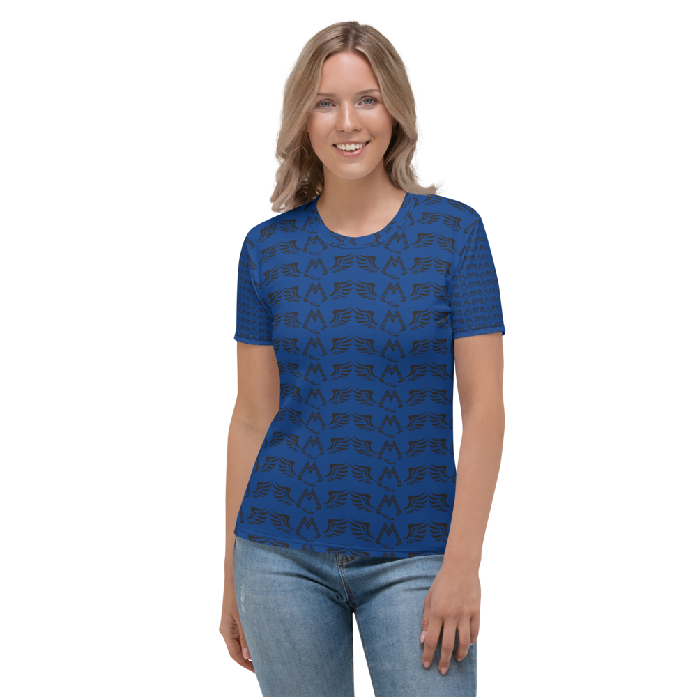 Blue T-Shirt With Duplicated Black MM Iconic Logo