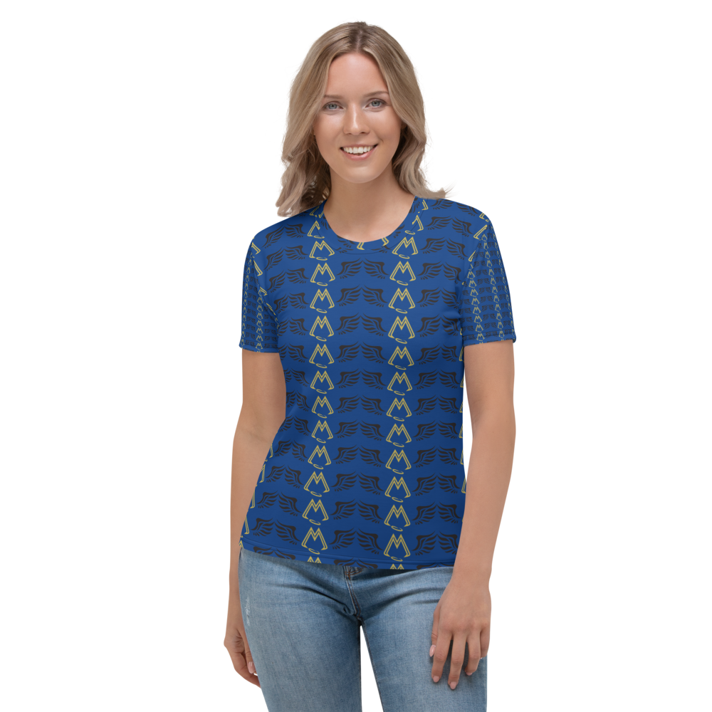 Blue T-Shirt With Duplicated Gold-Black MM Iconic Logo