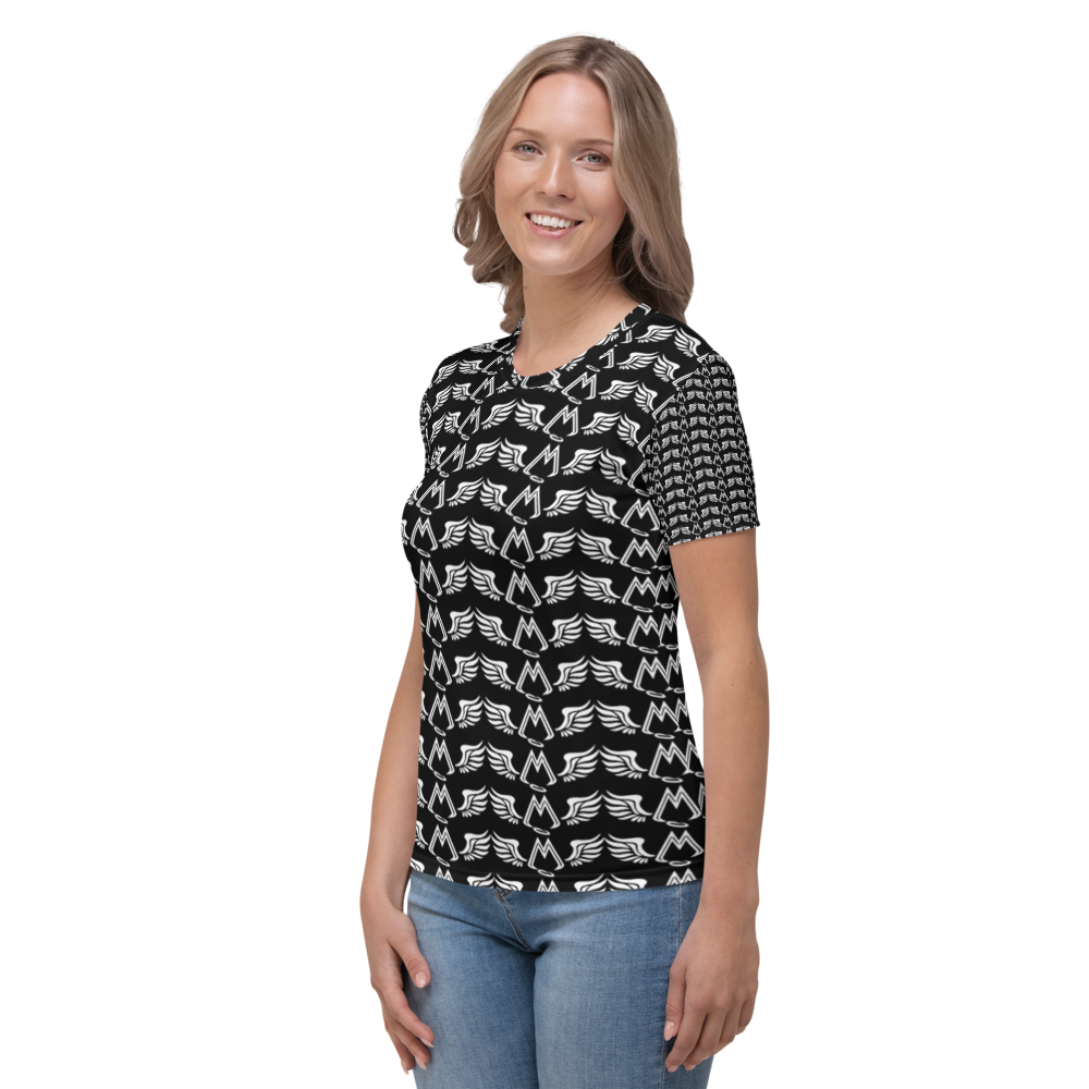 Black T-Shirt With Duplicated White MM Iconic Logo