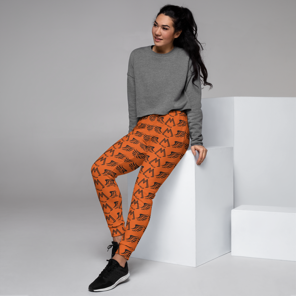Orange Joggers With Duplicated Black MM Iconic Logo