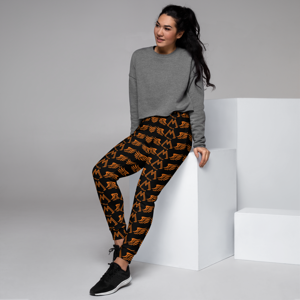 Black Joggers With Duplicated Orange MM Iconic Logo