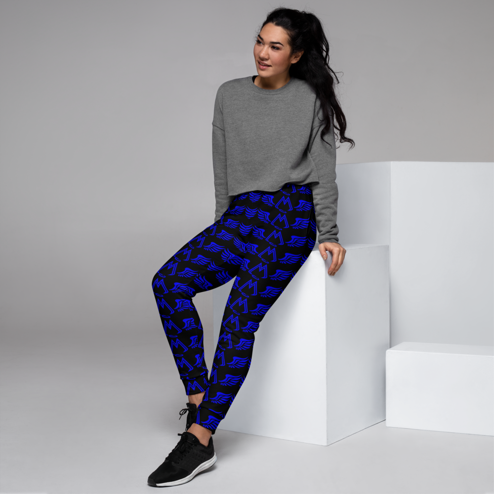 Black Joggers With Duplicated Blue MM Iconic Logo