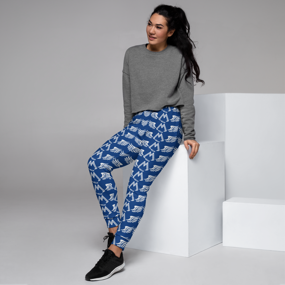Blue Joggers With Duplicated White MM Iconic Logo