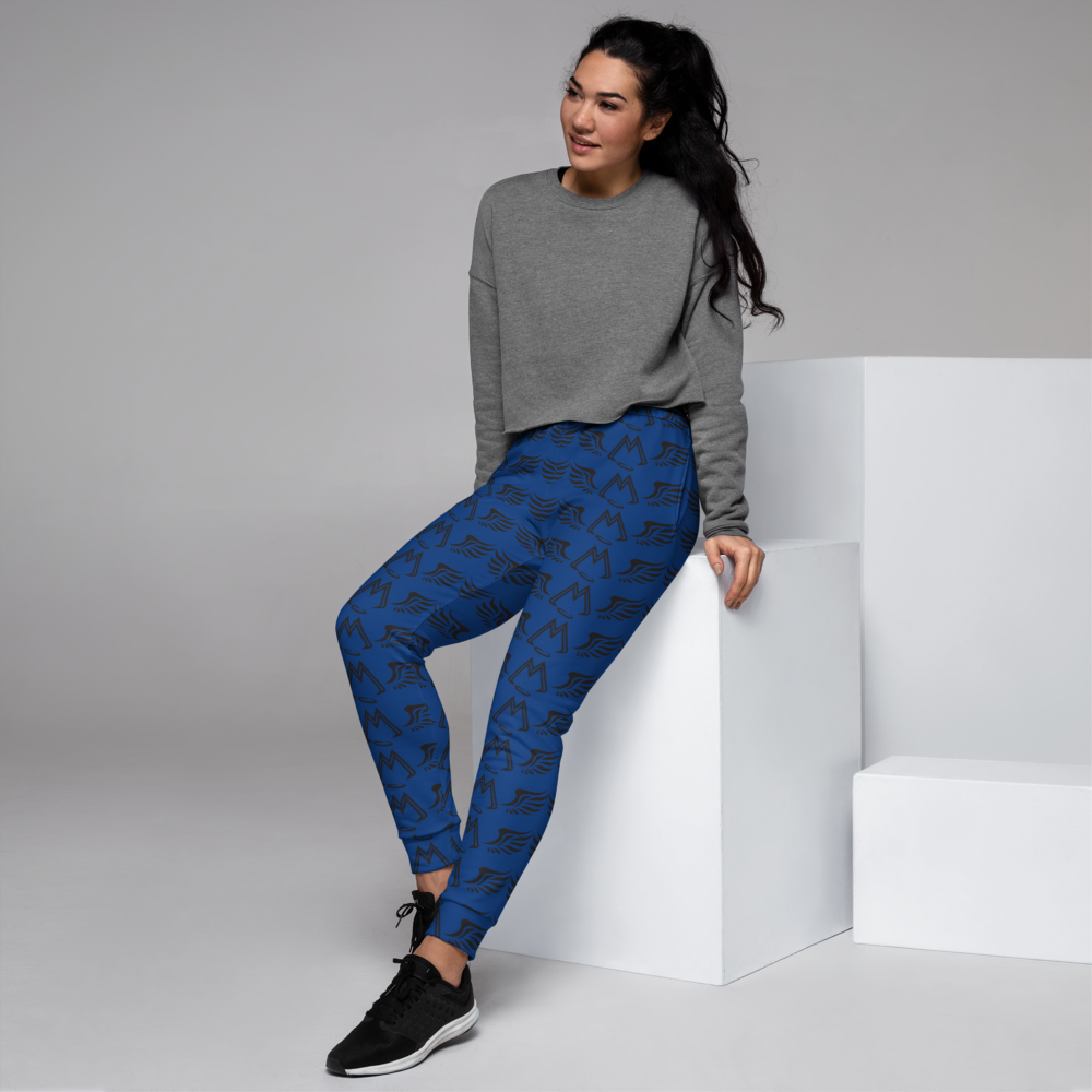 Blue Joggers With Duplicated Black MM Iconic Logo