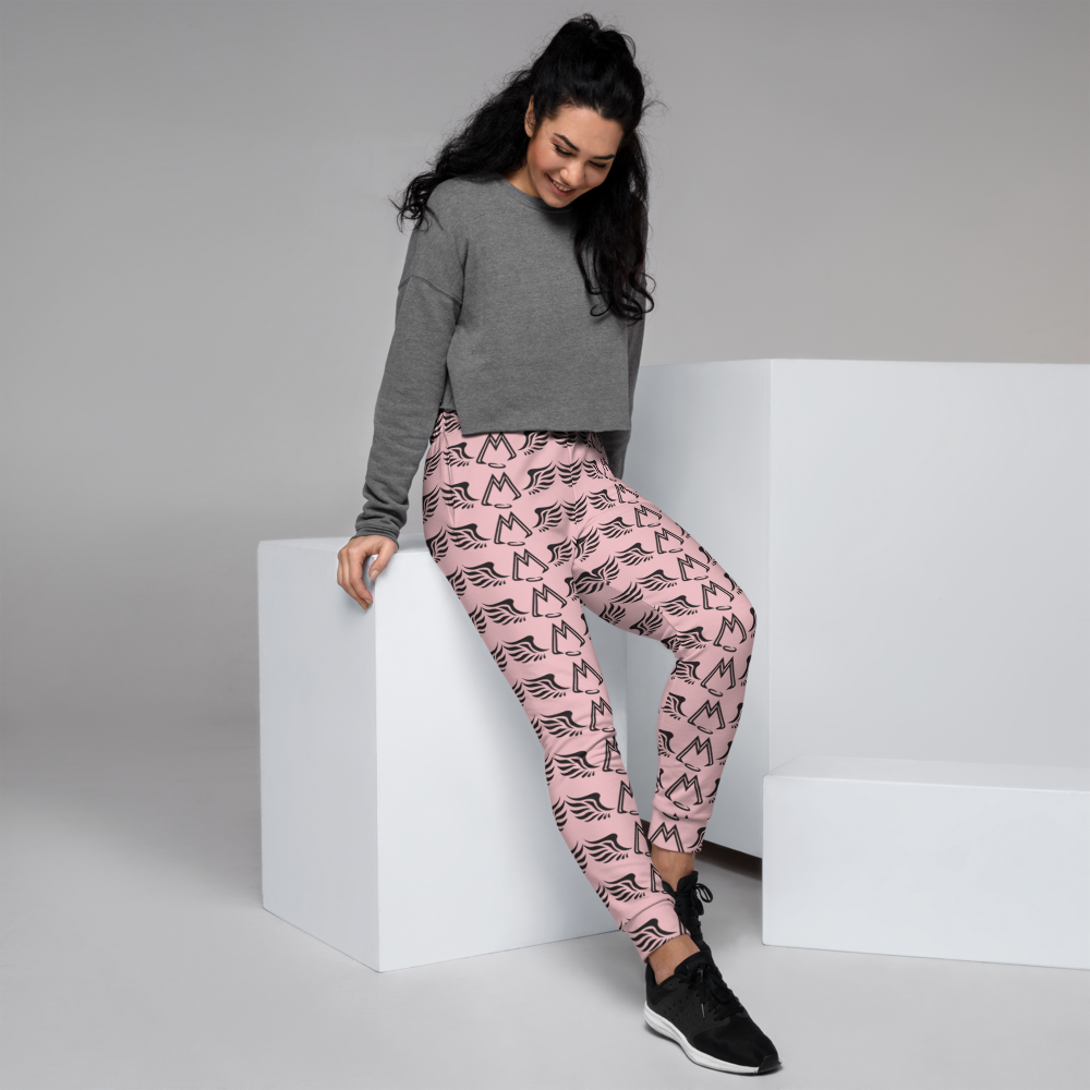 Pink Joggers With Duplicated Black MM Iconic Logo