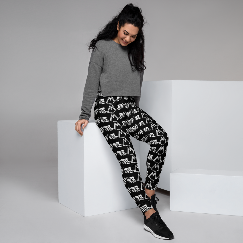 Black Joggers With Duplicated White MM Iconic Logo