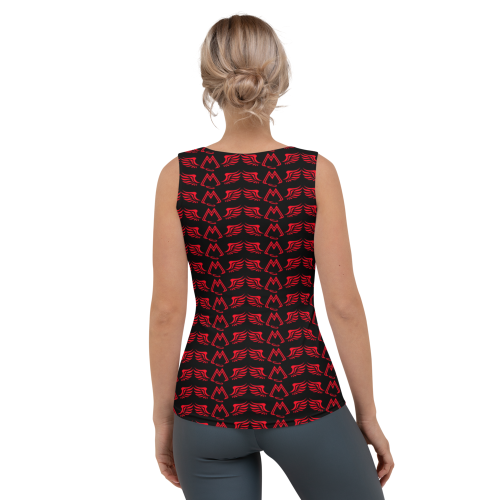 Black Tank Top With Duplicated Red MM Iconic Logo