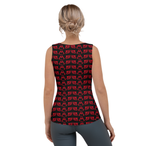 Black Tank Top With Duplicated Red MM Iconic Logo