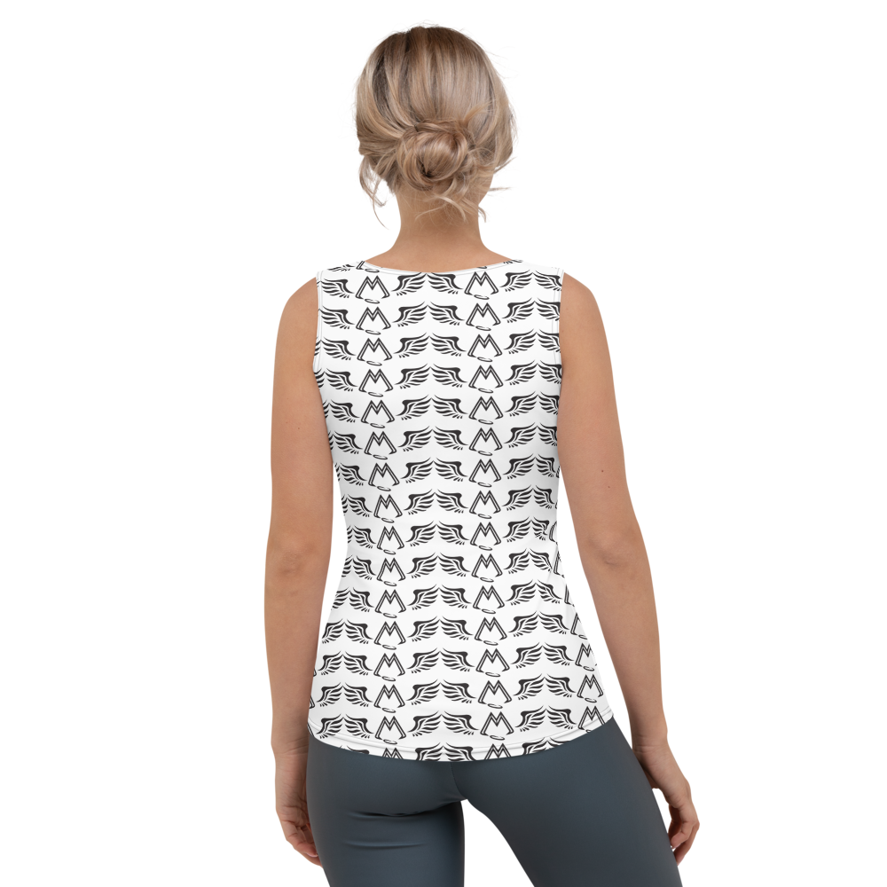 White Tank Top With Duplicated Black MM Iconic Logo