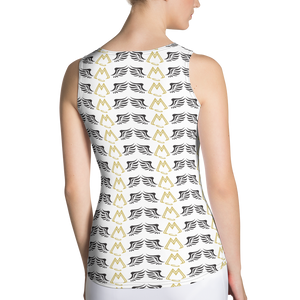 White Tank Top With Duplicated Gold-Black MM Iconic Logo