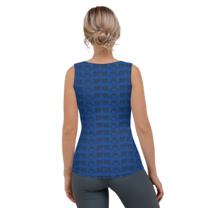 Blue Tank Top With Duplicated Black MM Iconic Logo