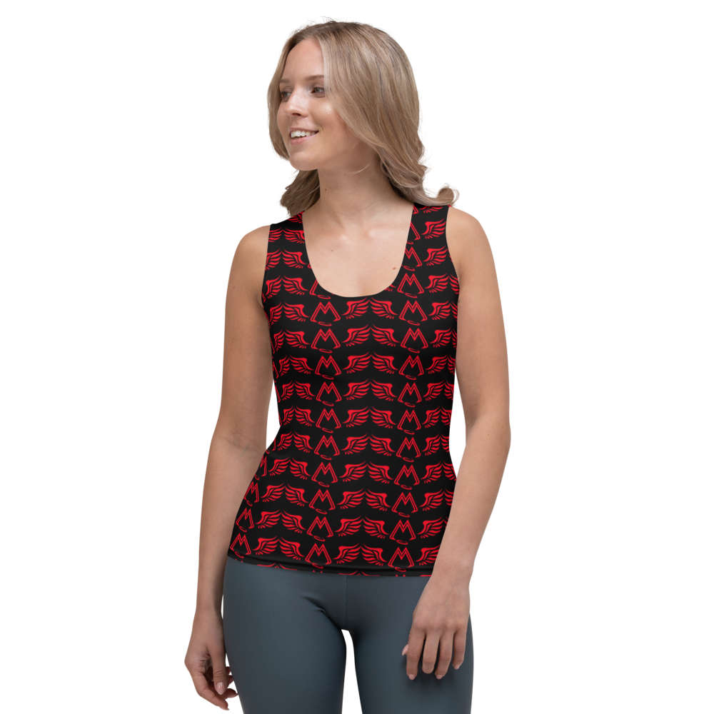Black Tank Top With Duplicated Red MM Iconic Logo