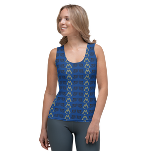 Blue Tank Top With Duplicated Gold-Black MM Iconic Logo