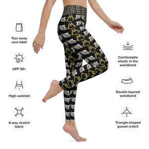 Black Yoga Leggings With Duplicated Classic MM Iconic Logo