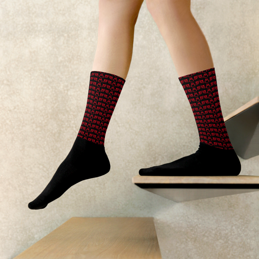 Black Socks With Duplicated Red MM Iconic Logo