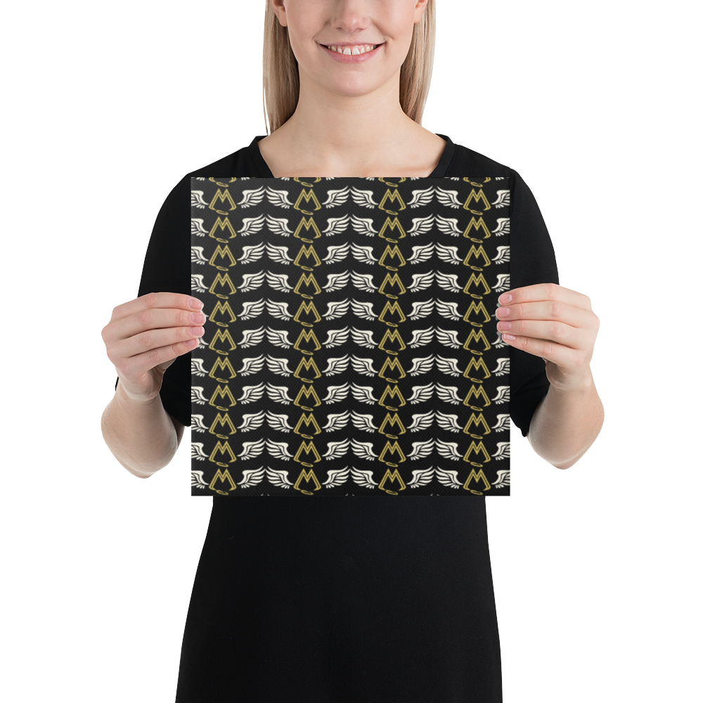 Black Canvas Paintings With Duplicated Classic MM Iconic Logo