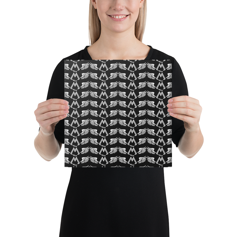 Black Canvas Paintings With Duplicated White MM Iconic Logo