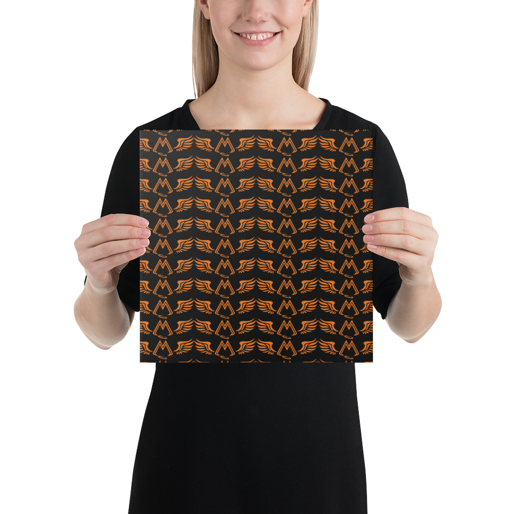 Black Canvas Paintings With Duplicated Orange MM Iconic Logo