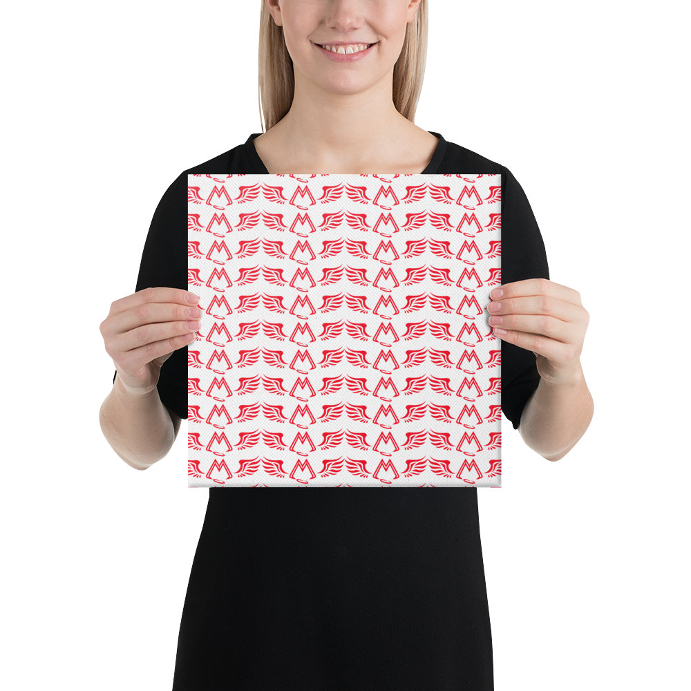 White Canvas Paintings With Duplicated Red MM Iconic Logo