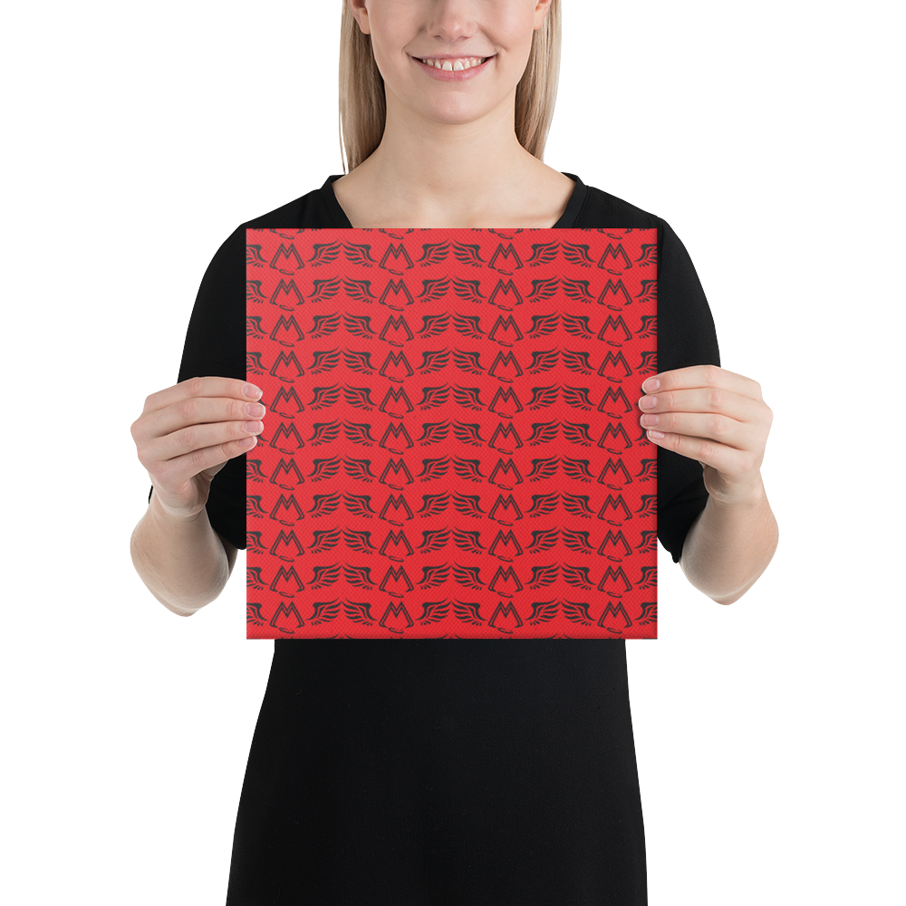 Red Canvas Paintings With Duplicated Black MM Iconic Logo