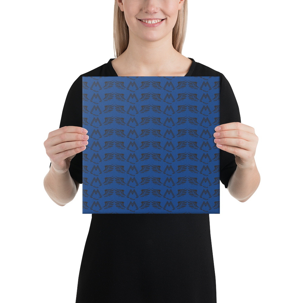 Blue Canvas Paintings With Duplicated Black MM Iconic Logo