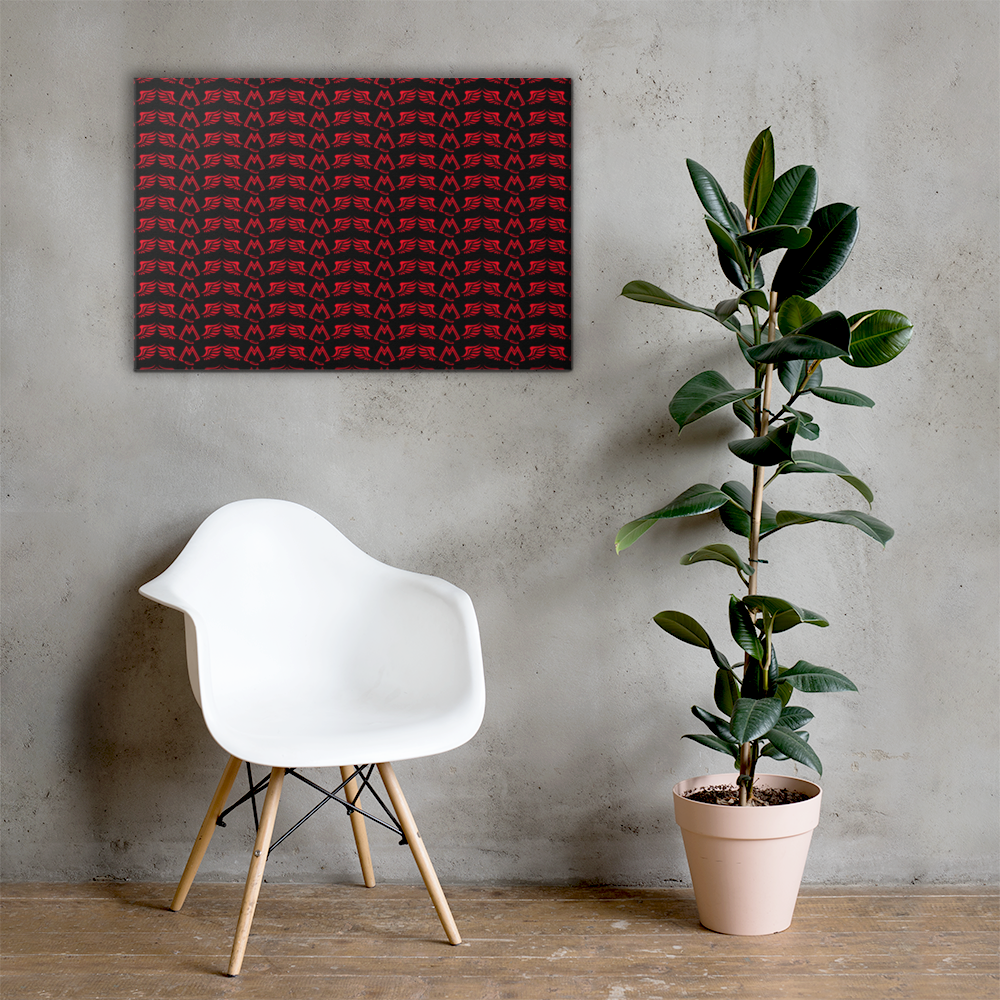 Black Canvas Paintings With Duplicated Red MM Iconic Logo