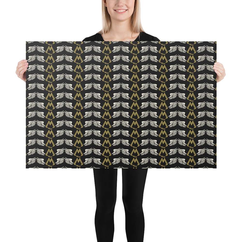 Black Canvas Paintings With Duplicated Classic MM Iconic Logo