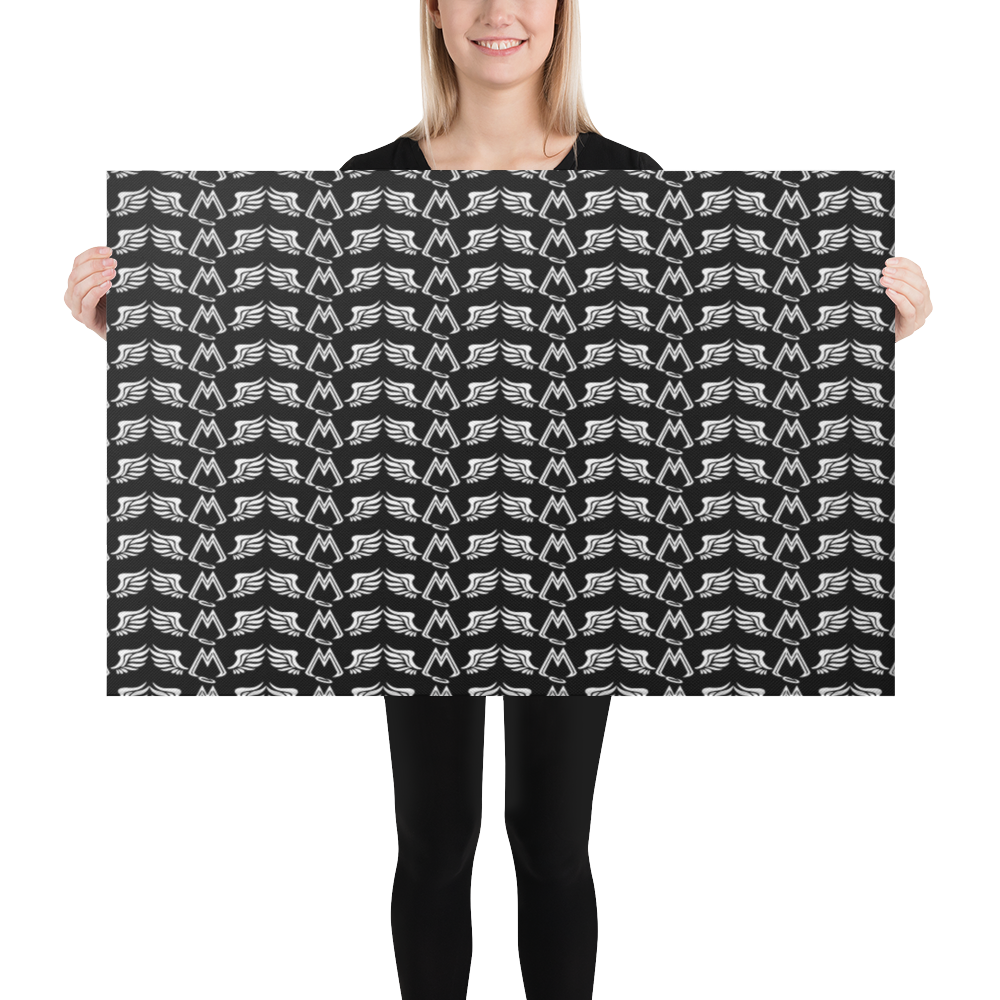 Black Canvas Paintings With Duplicated White MM Iconic Logo