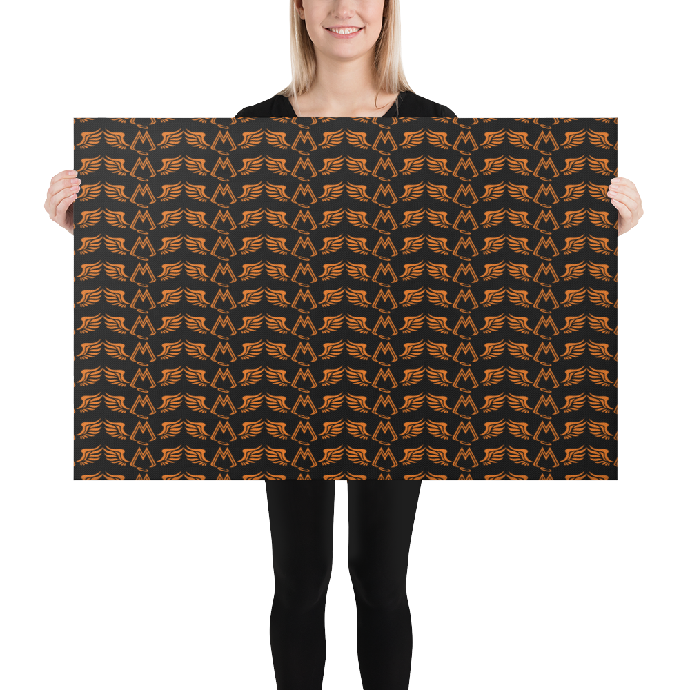 Black Canvas Paintings With Duplicated Orange MM Iconic Logo